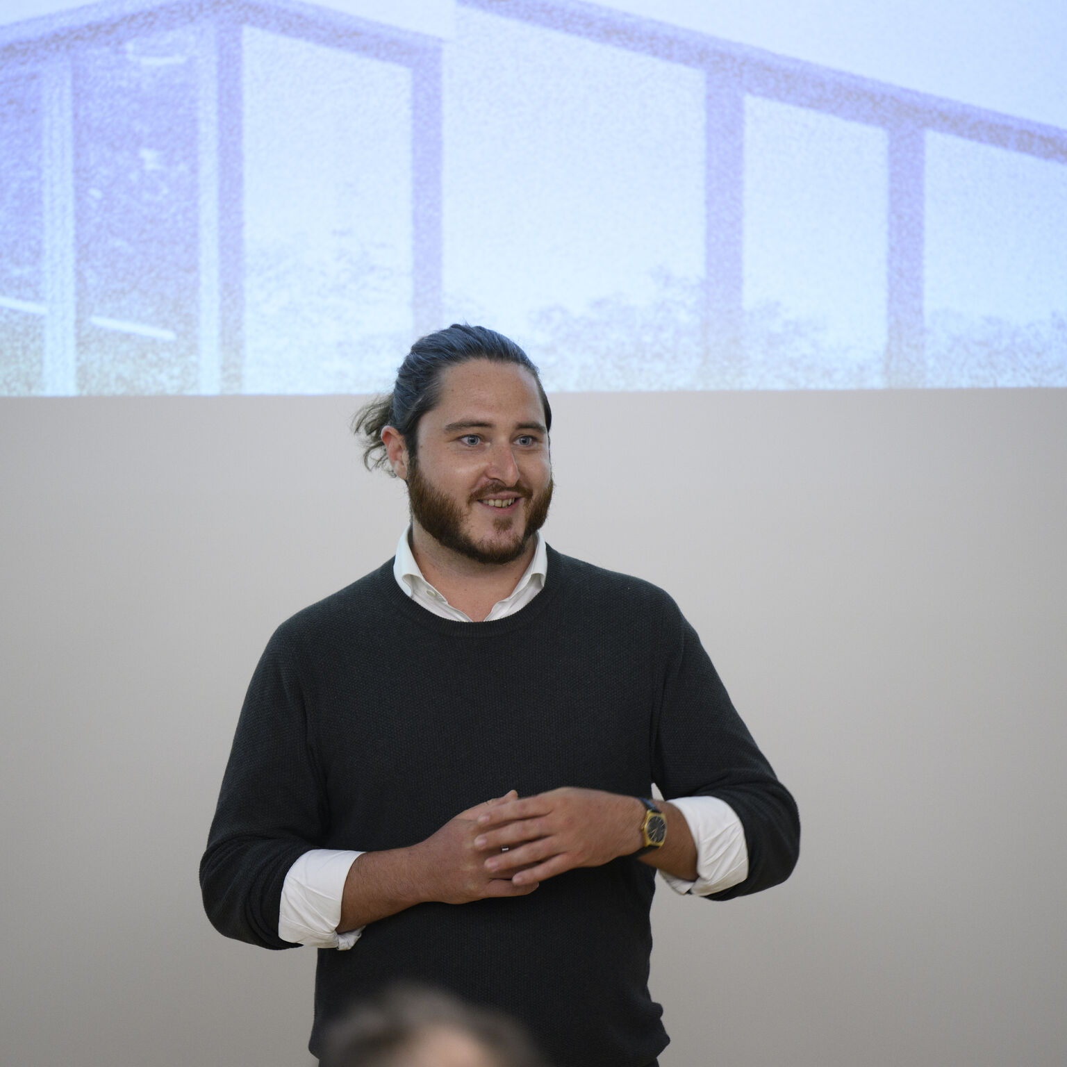 Maximilian Wolf at startup pitch day event - CISPA Technology Transfer